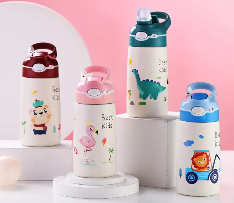 Gourde Enfant Sport colorée avec paille