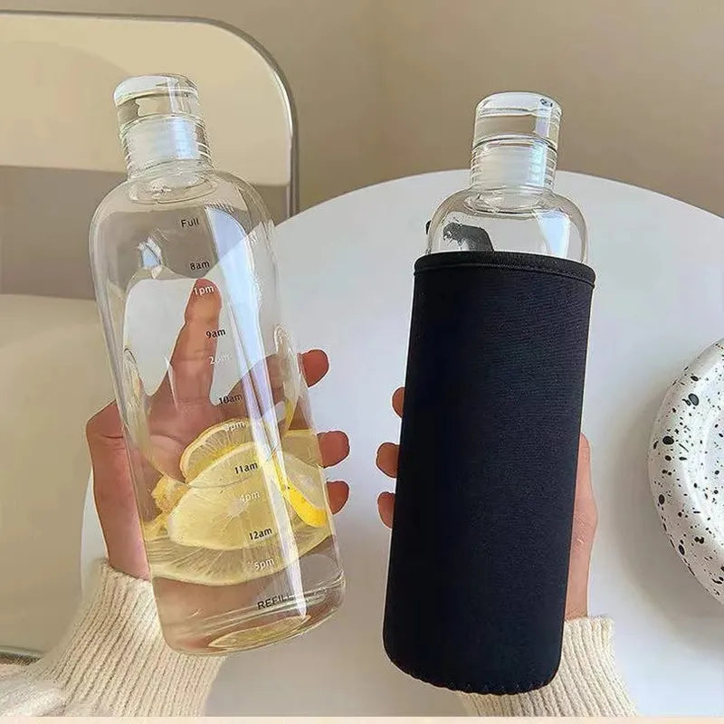 Bouteille en verre 750ml avec échelle de temps