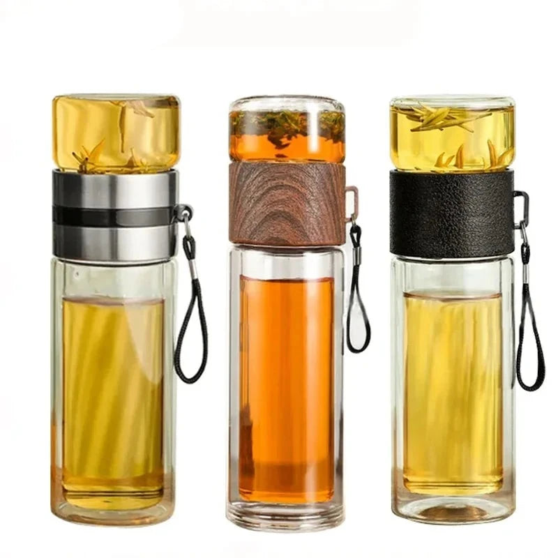 Gourde En Verre Avec Filtre, Double Paroi