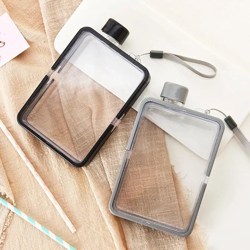 Gourde Plastique Plate avec bouchon étanche