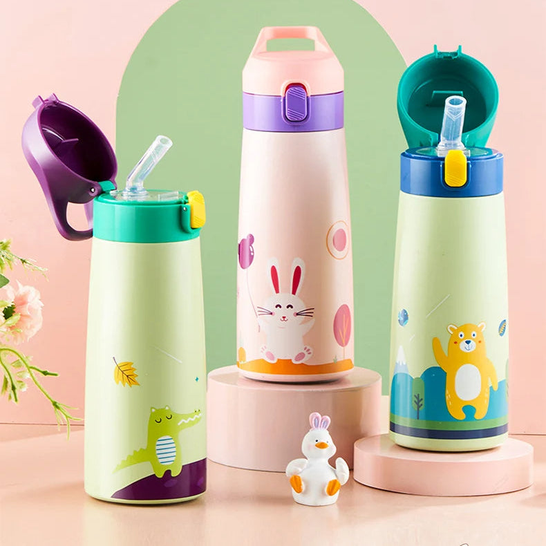 Gourde enfant thermos avec paille